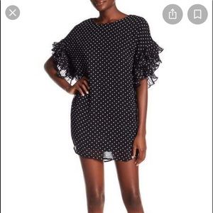 OnTwelfth pleated sleeves polka dot tunic dress S